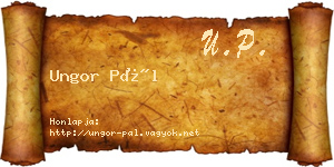Ungor Pál névjegykártya